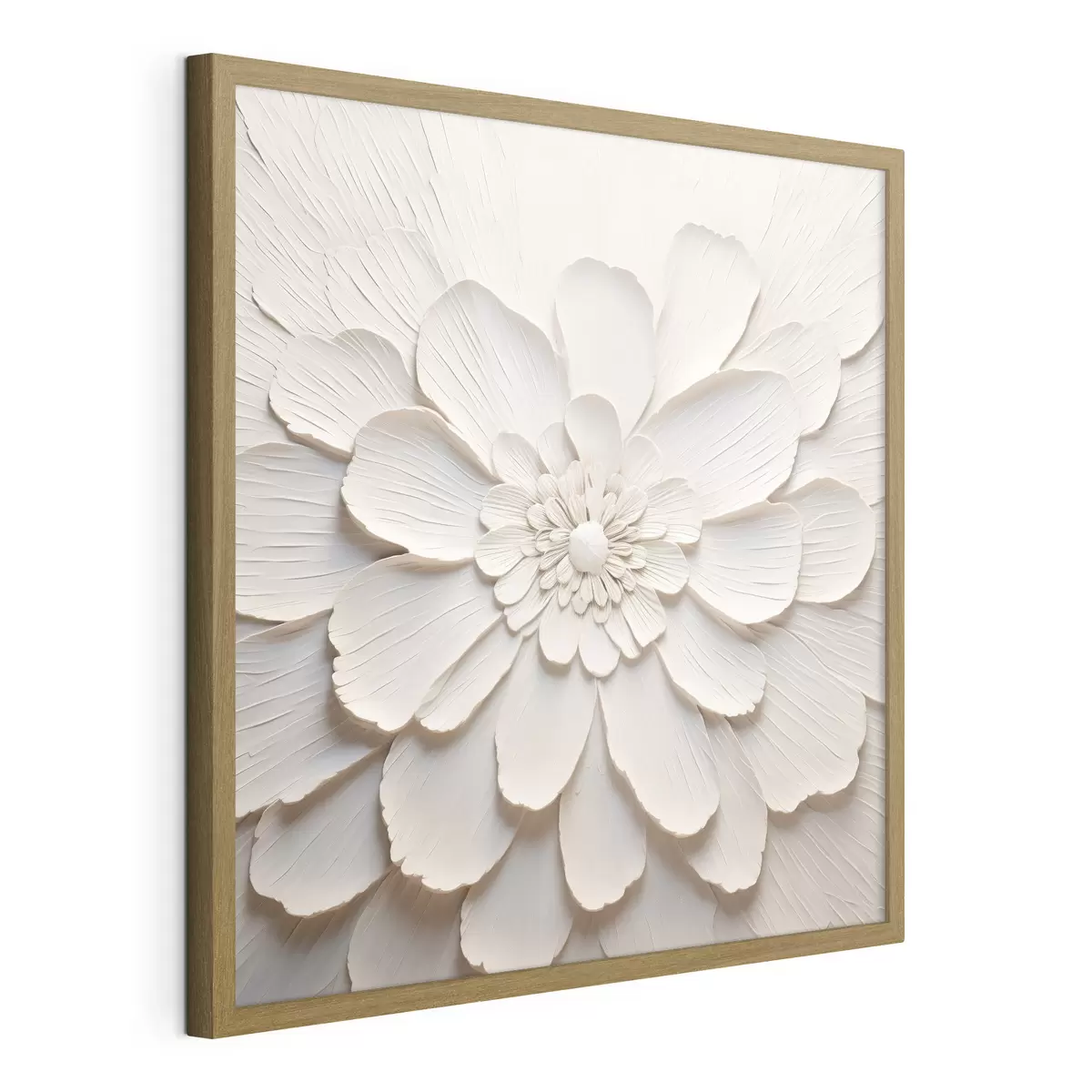 Poster Große weiße Blüte mit voluminösen Blütenblättern f43364