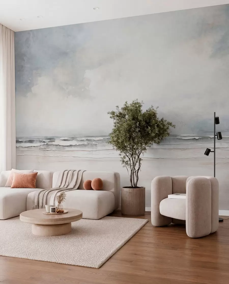 Fototapete Abstrakter Horizont von Himmel und Meer treffen aufeinander w03441