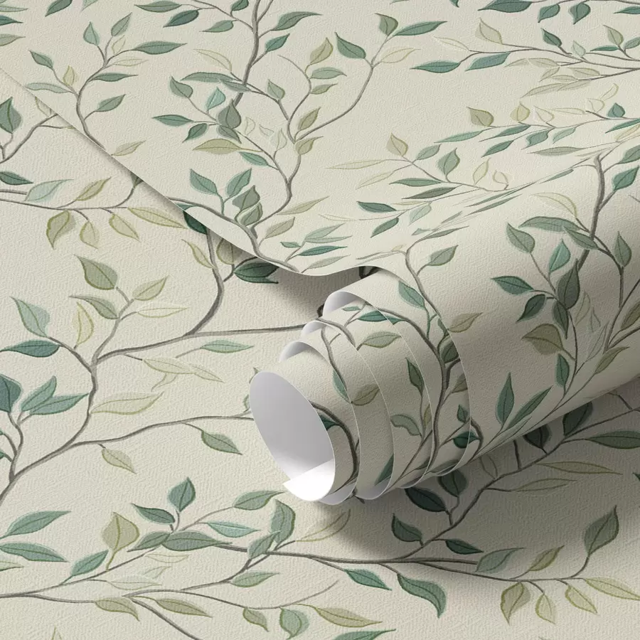 Fototapete Sanft gedrehte Zweige mit Blättern a00071