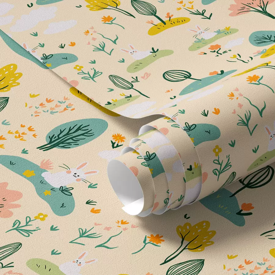 Fototapete Kleine Bäume und Kaninchen a00081