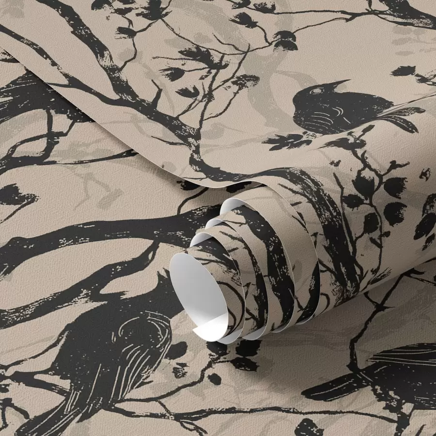 Fototapete Krähen auf Ästen a00082