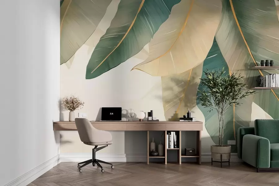 Fototapete Grüne tropische Blätter w03433