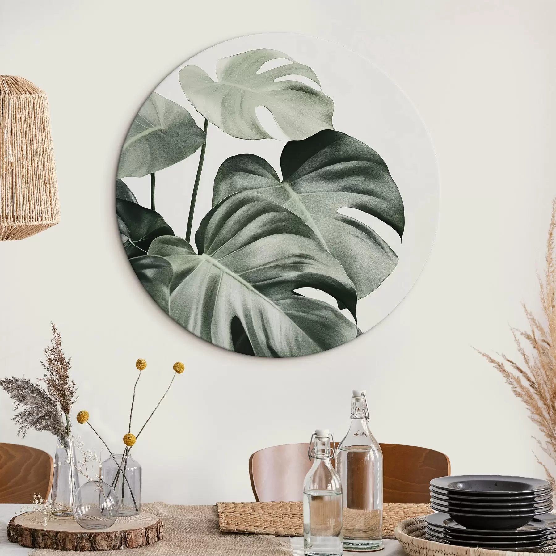 Fototapete Tropische Palmblätter, blumig, Realismus, monstera r43508