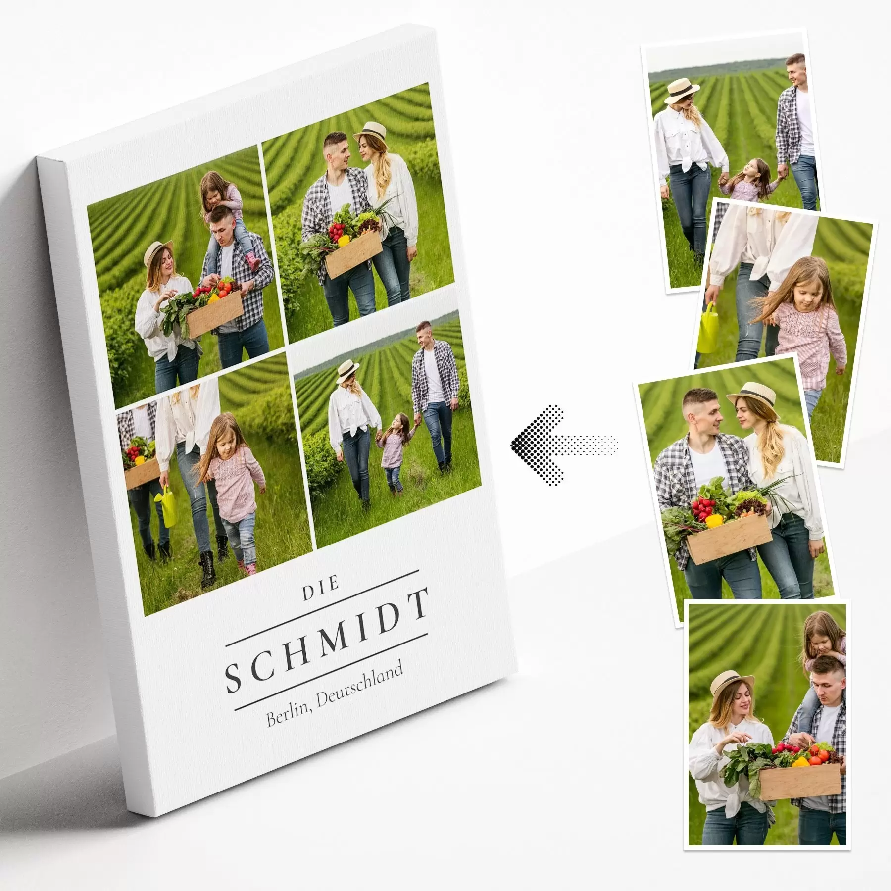 Fototapete Druck von leinwand collageauf auf Bestellung s43662