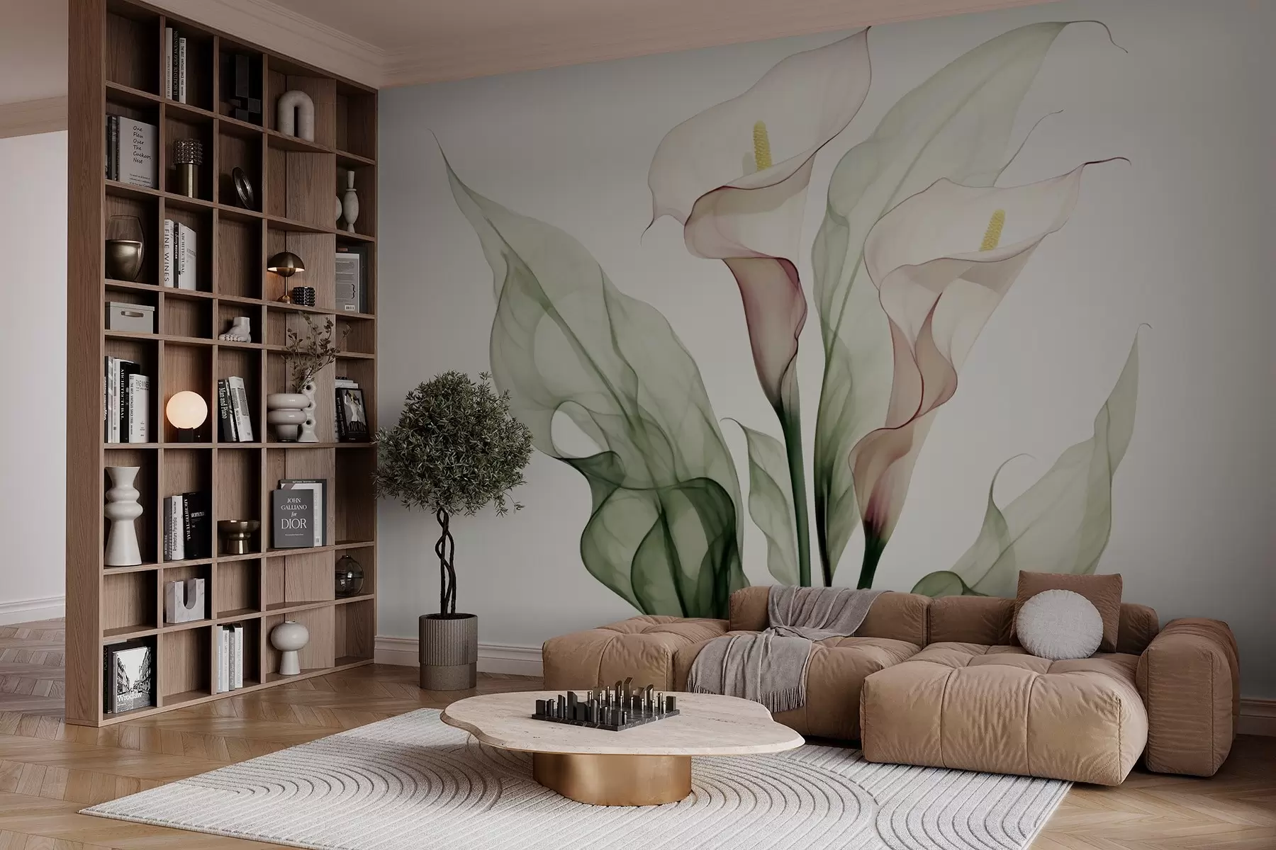 Fototapete Calla Lilien Nachahmung Aquarell w03566