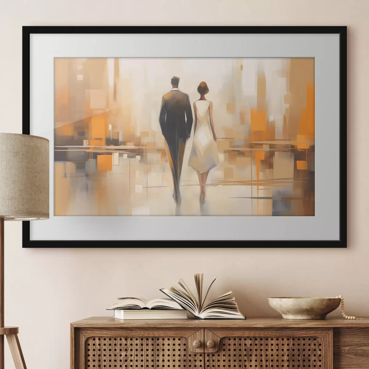Poster Stadt und Umarmung f43516