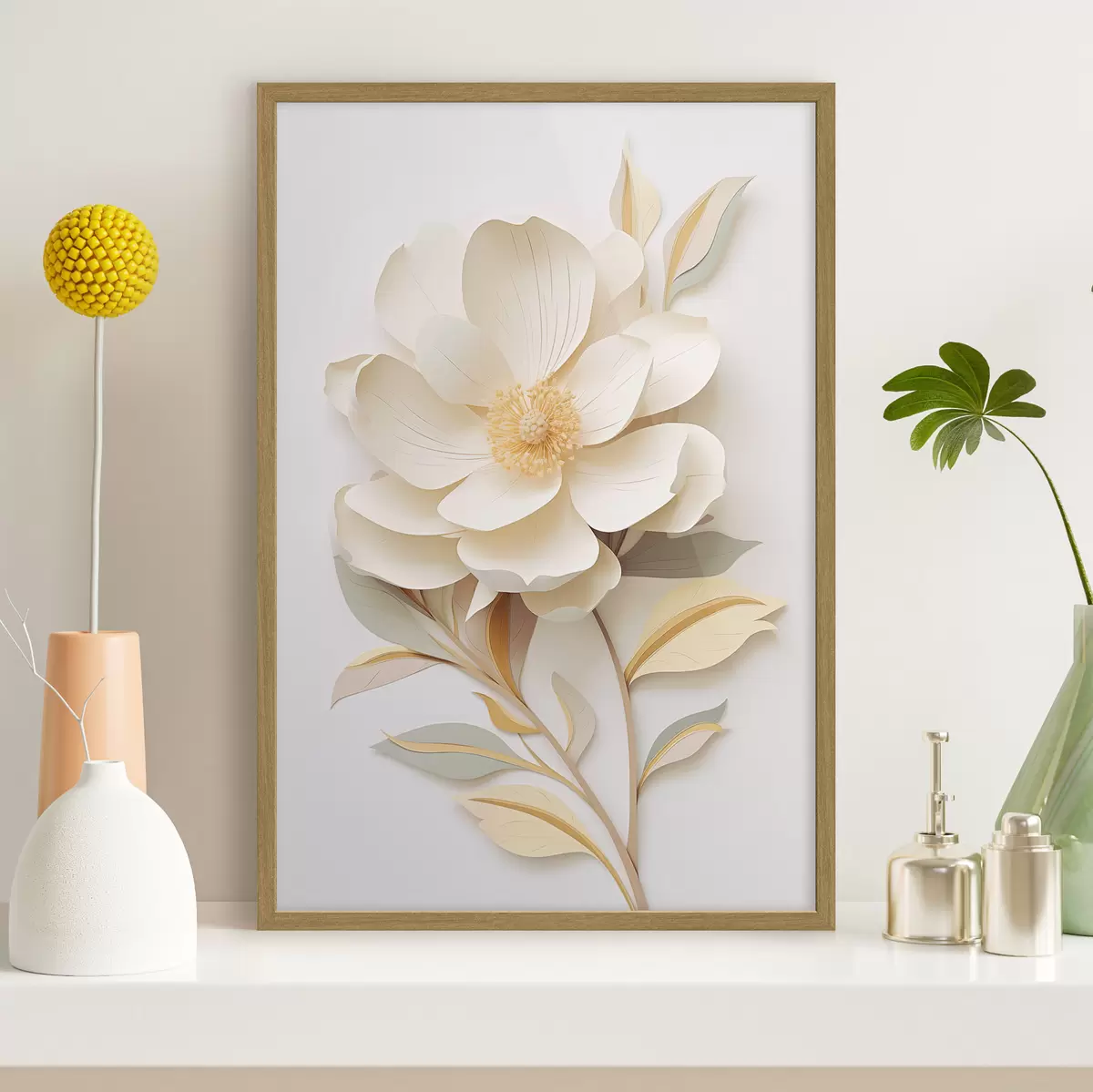 Poster Elegantes Papier Blüte f43569