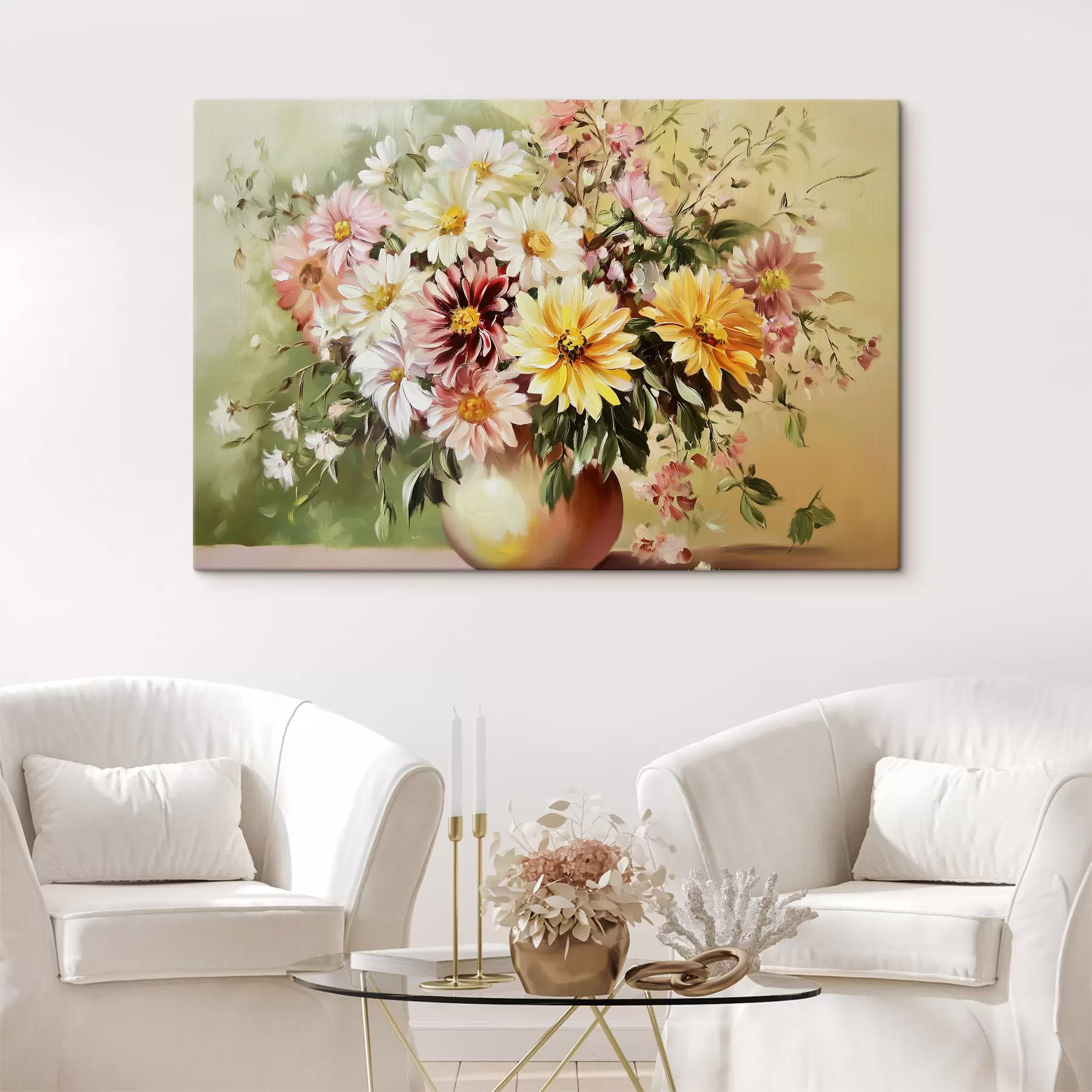 Fototapete Blumenstrauß mit schönen Blumen s43908