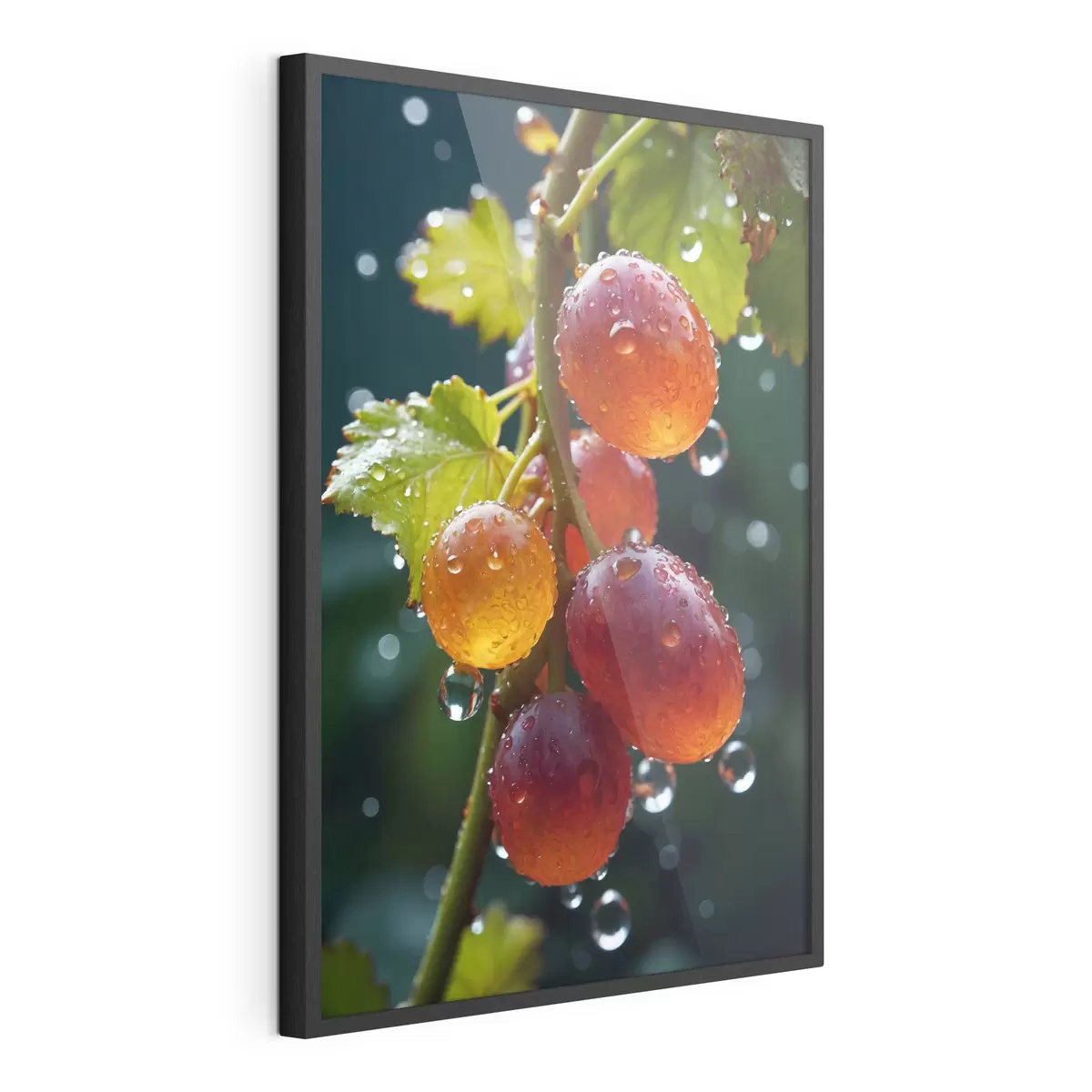 Poster Weintrauben mit Tautropfen f43872