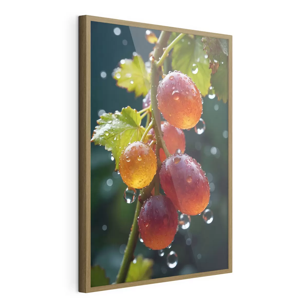 Poster Weintrauben mit Tautropfen f43872