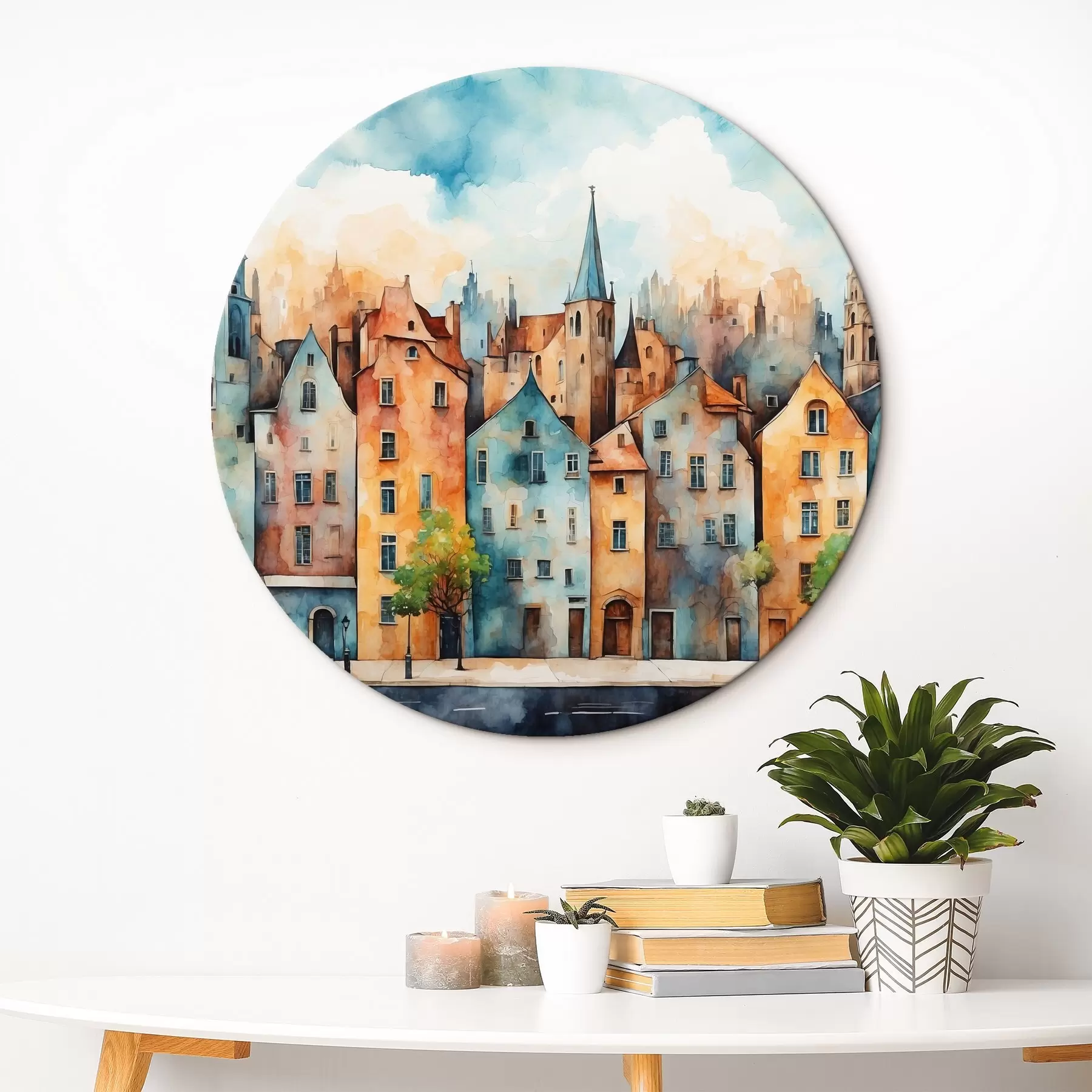 Fototapete Europäische Stadt im Stil Aquarellmalerei r43441