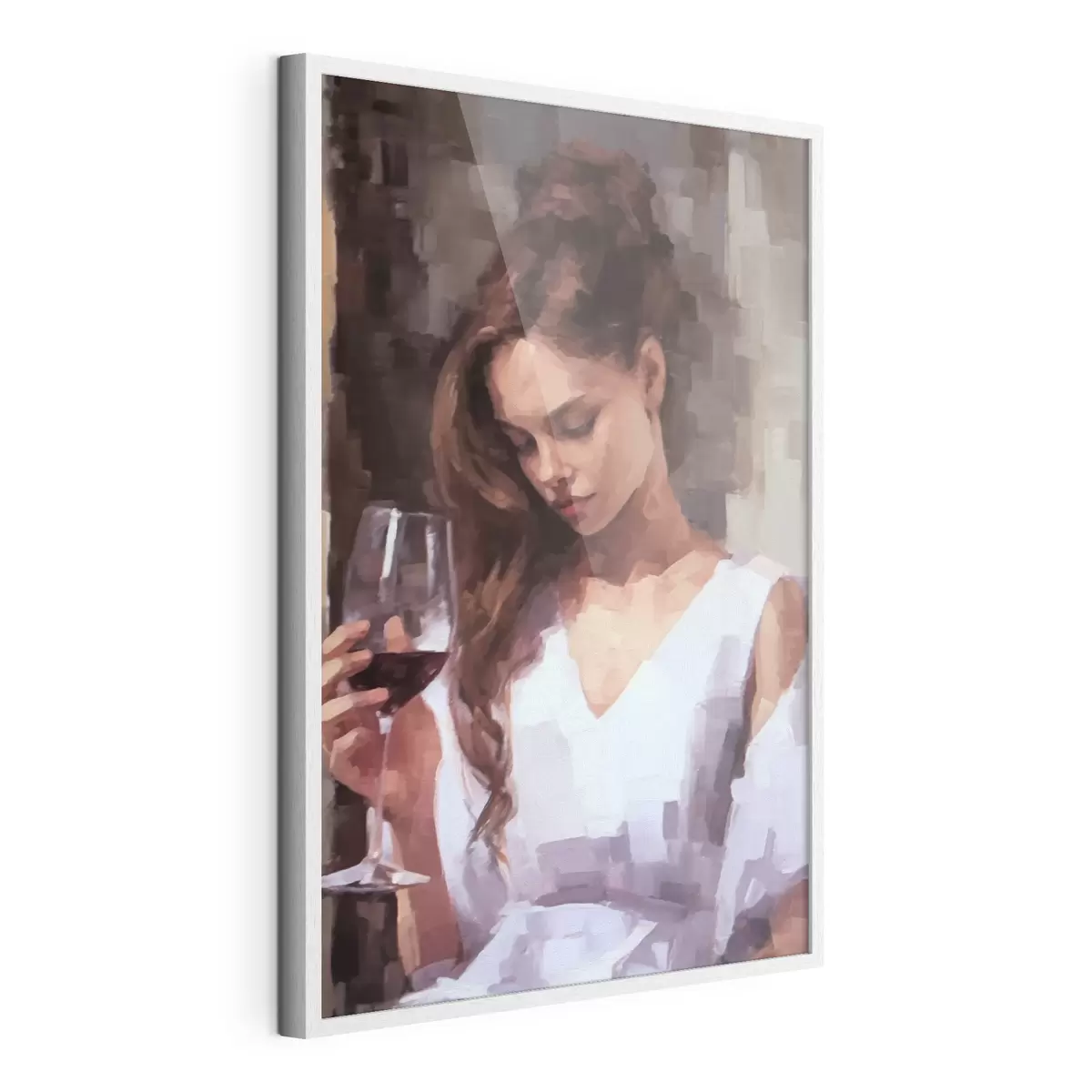 Poster Mädchen mit einem Glas f43939
