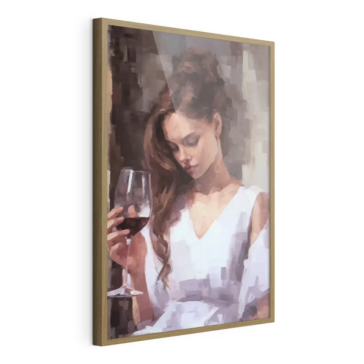 Poster Mädchen mit einem Glas f43939