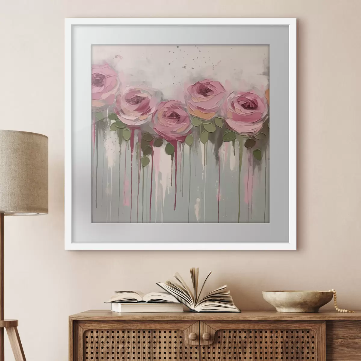 Poster Rosa Blumen Abstraktion f43934