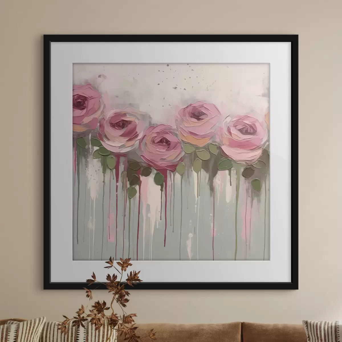 Poster Rosa Blumen Abstraktion f43934