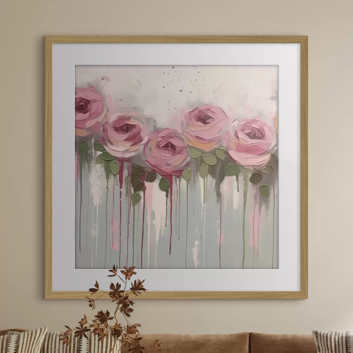 Poster Rosa Blumen Abstraktion f43934