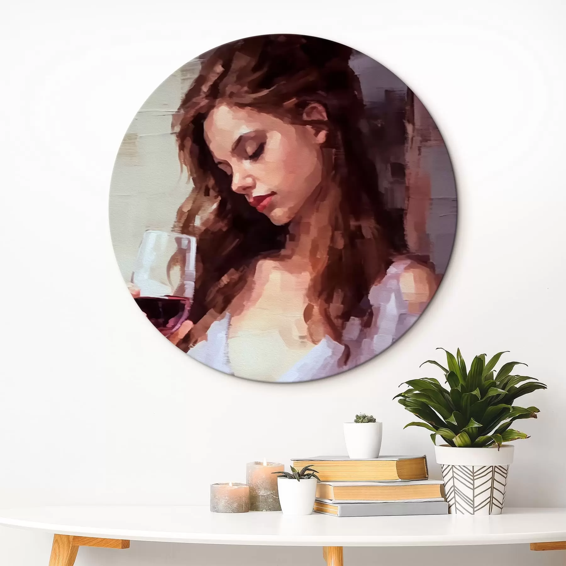 Fototapete Mädchen mit einem Glas Wein r43940