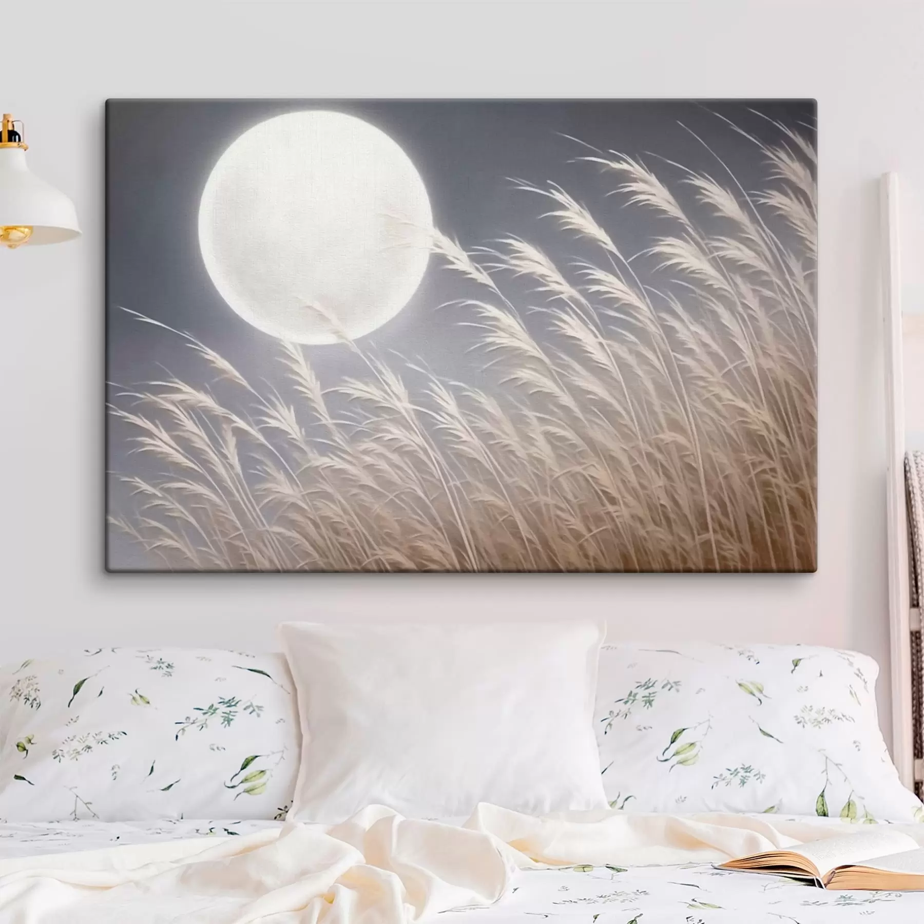 Fototapete Großer Mond und Pflanzen s43218