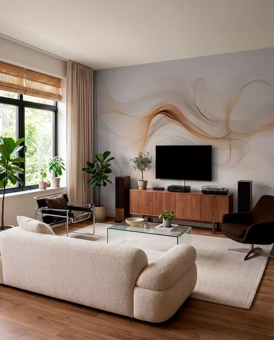 Fototapete Abstraktion mit weichen Wellen w03609