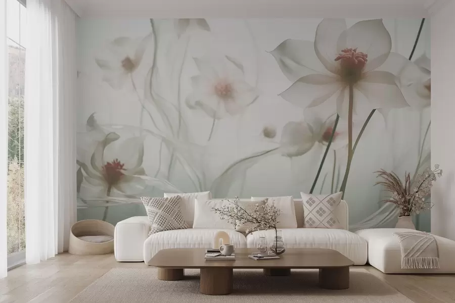 Fototapete Frühlingsblumen im Nebel w03646v1