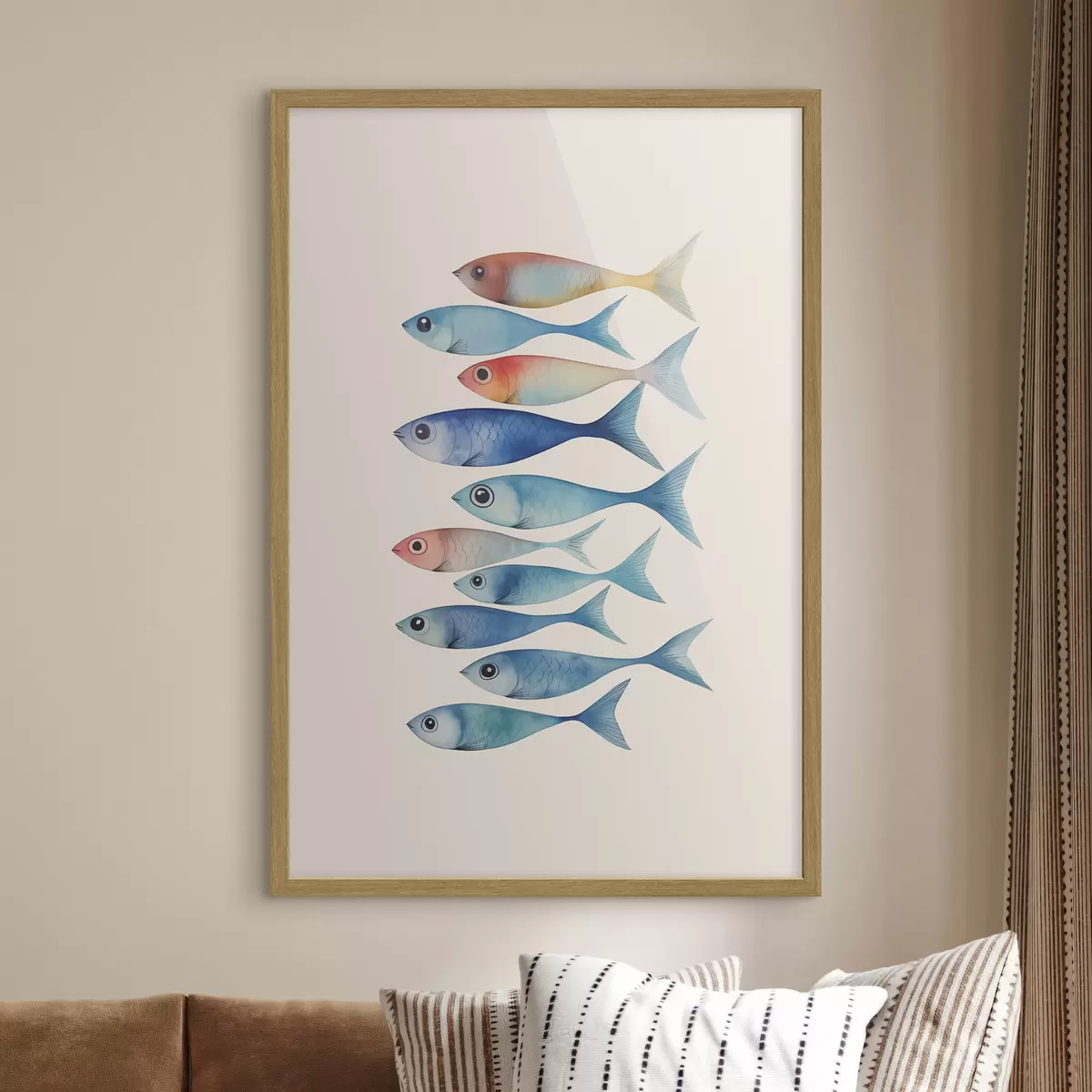 Poster Fisch Minimalismus Nachahmung Aquarell f43960