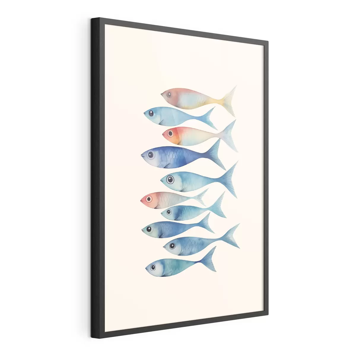 Poster Fisch Minimalismus Nachahmung Aquarell f43960