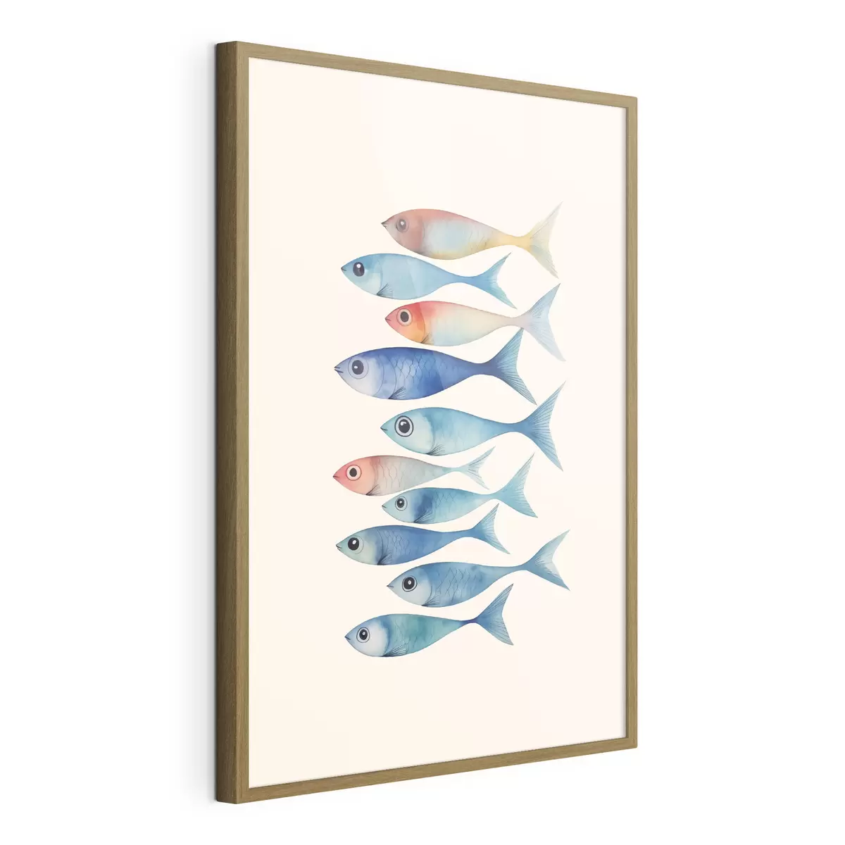Poster Fisch Minimalismus Nachahmung Aquarell f43960