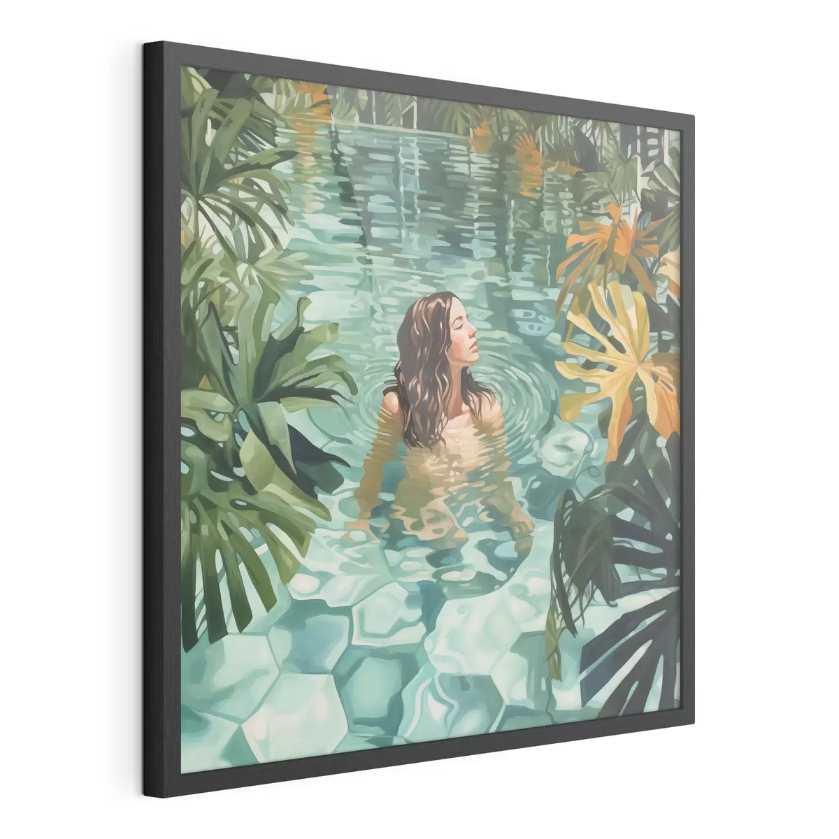 Poster Mädchen im Pool Nachahmung Malerei f43961