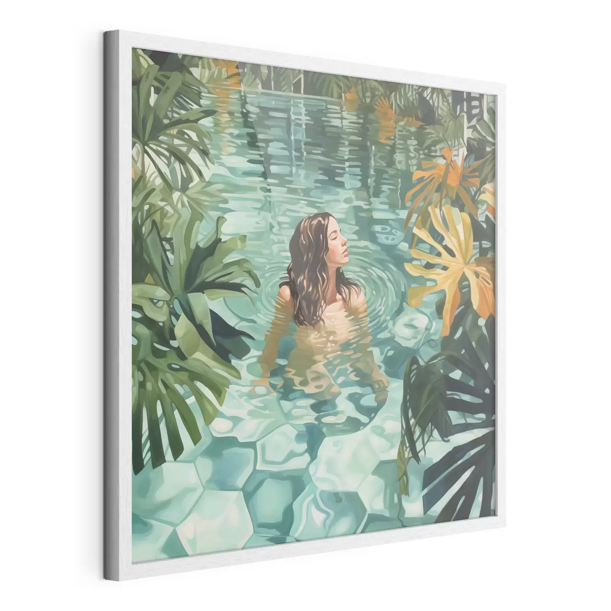 Poster Mädchen im Pool Nachahmung Malerei f43961