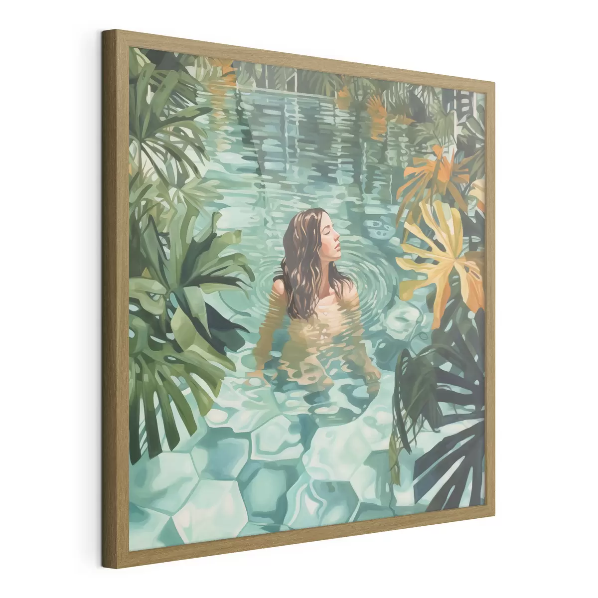 Poster Mädchen im Pool Nachahmung Malerei f43961
