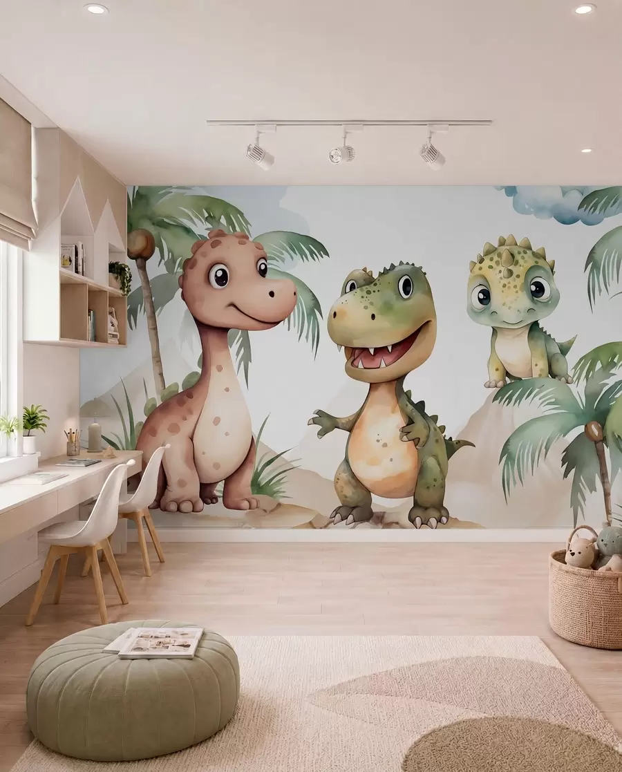 Fototapete Drei kleine Dinosaurier w03675