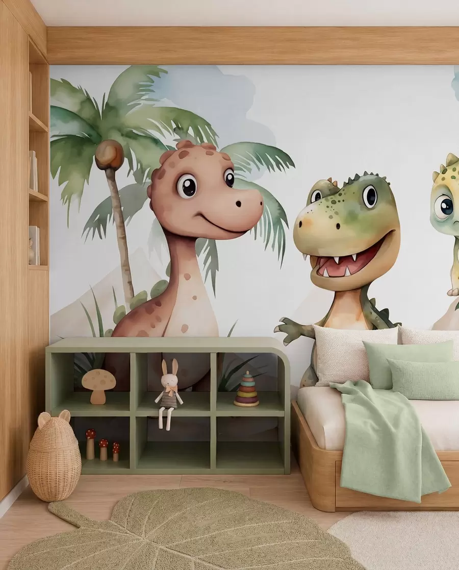Fototapete Drei kleine Dinosaurier w03675