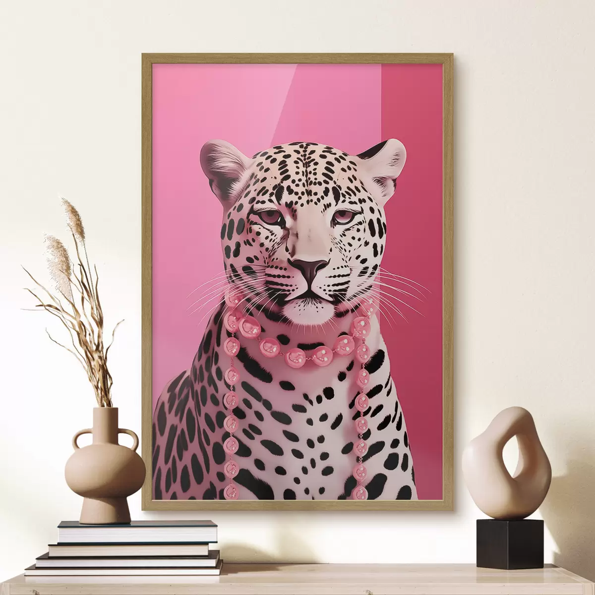 Poster Leopard in Rosa f43976