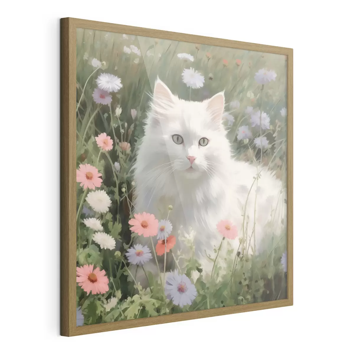 Poster Katze in Blumen f44050