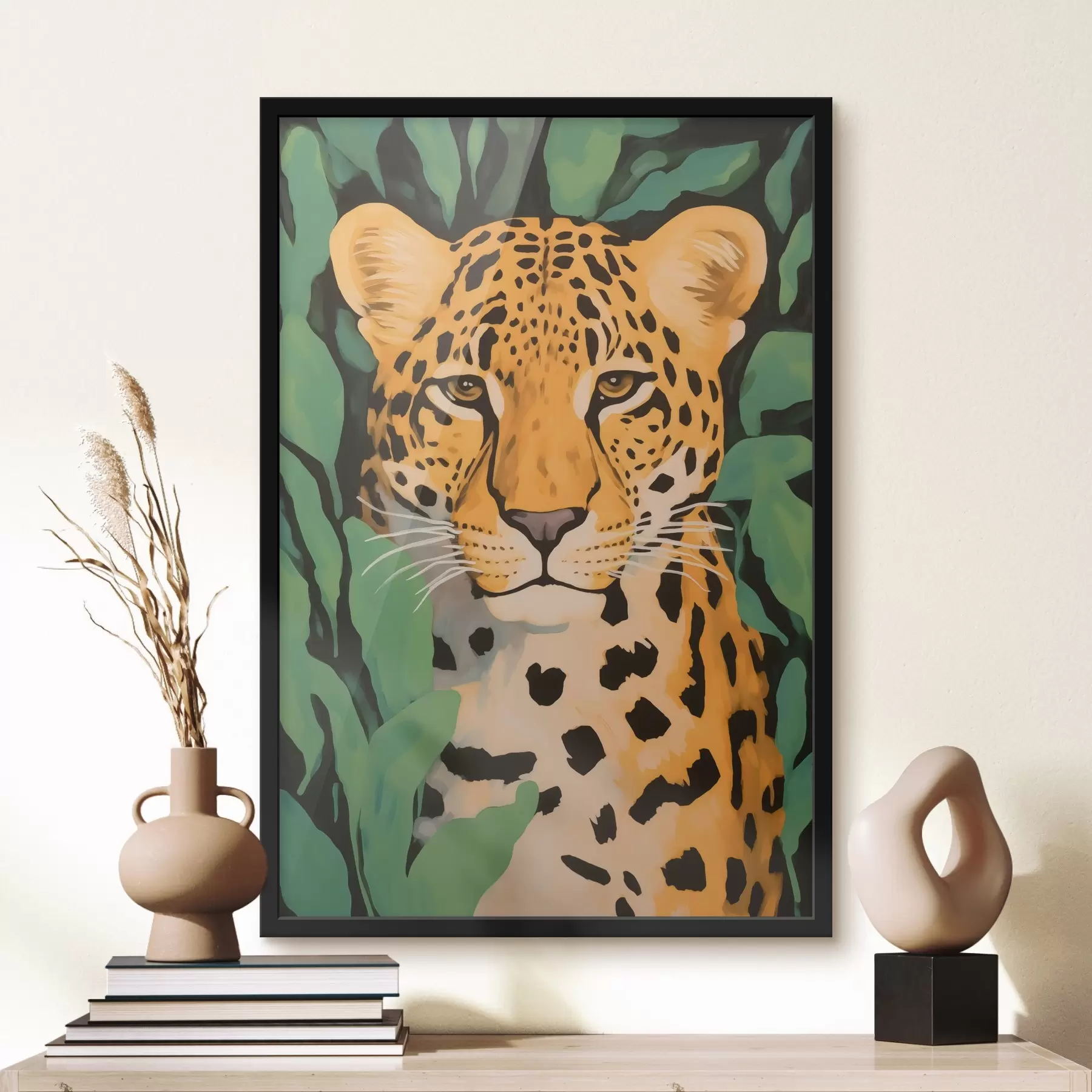 Fototapete Leopard im Laub f44053
