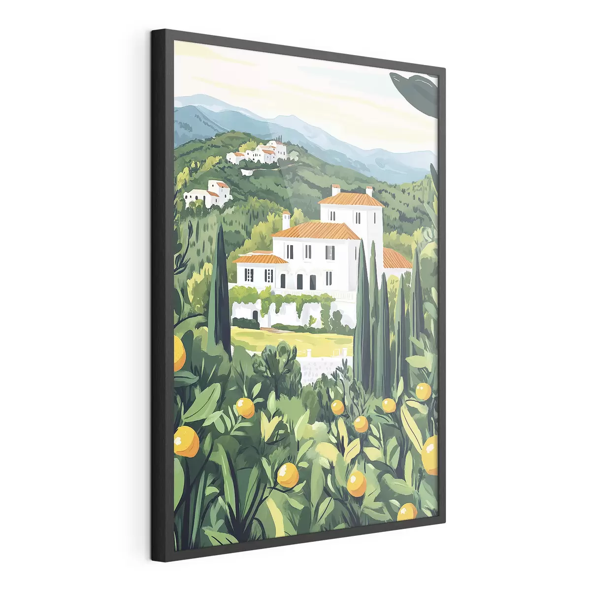 Poster Sommer, Natur, mediterran, Zitronenbäume, Architektur f44028
