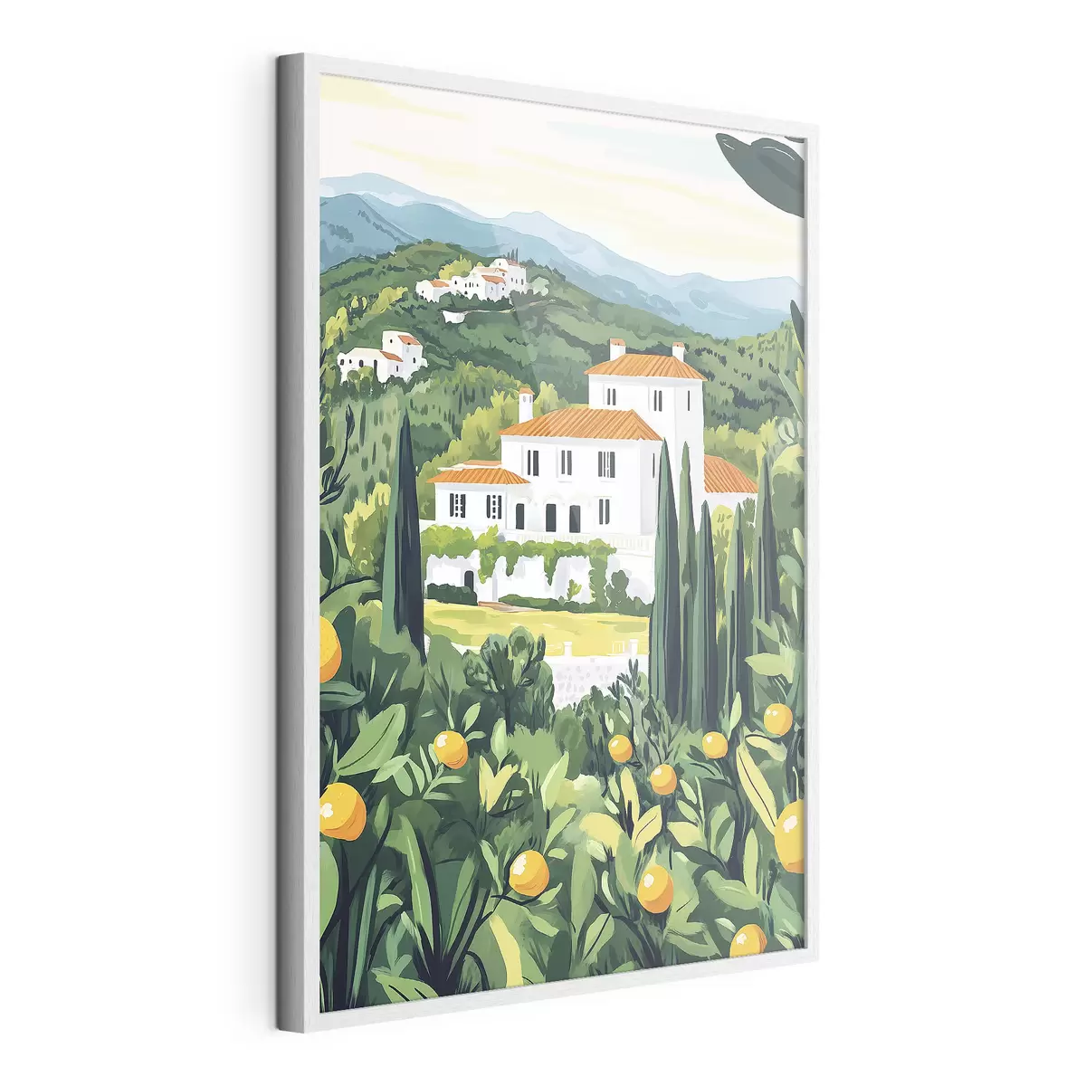 Poster Sommer, Natur, mediterran, Zitronenbäume, Architektur f44028