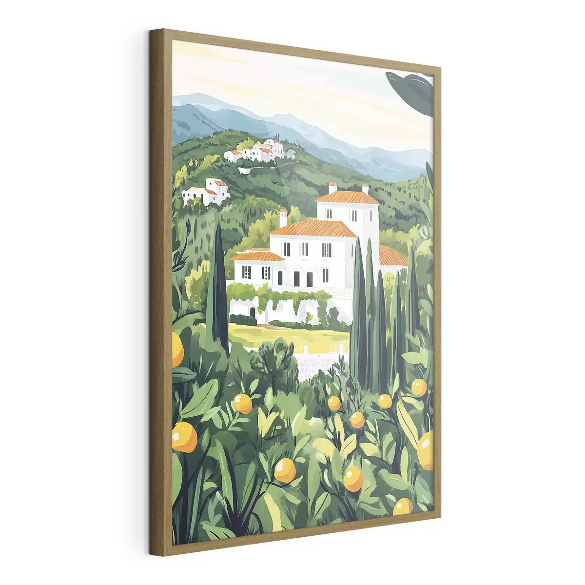 Poster Sommer, Natur, mediterran, Zitronenbäume, Architektur f44028