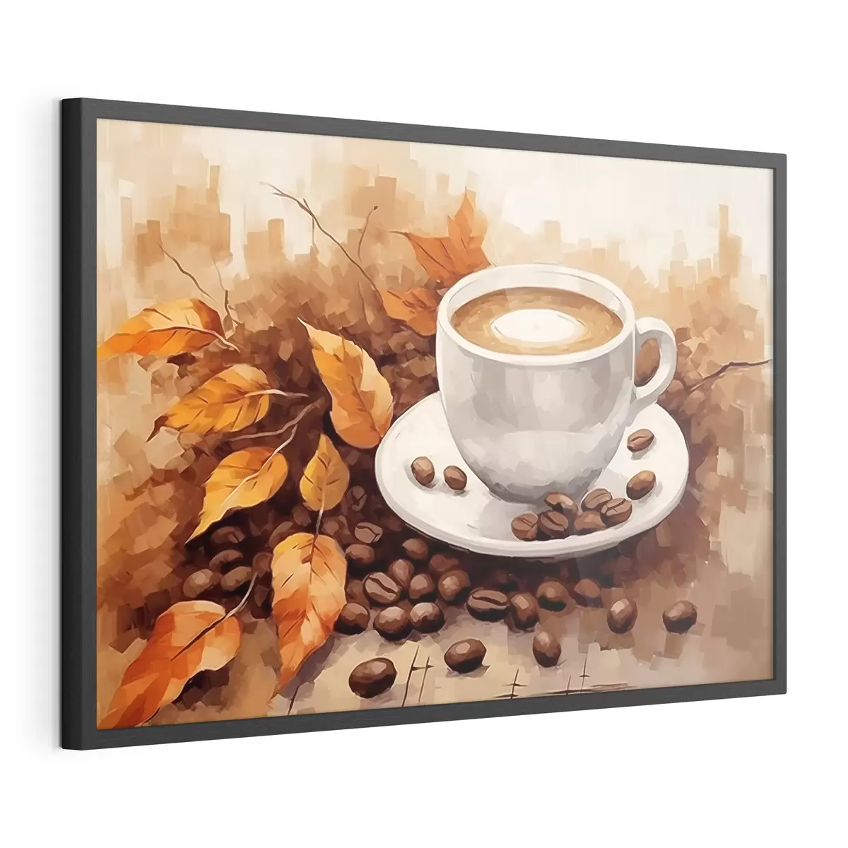 Poster Tasse Kaffee und Kaffeebohnen f44116