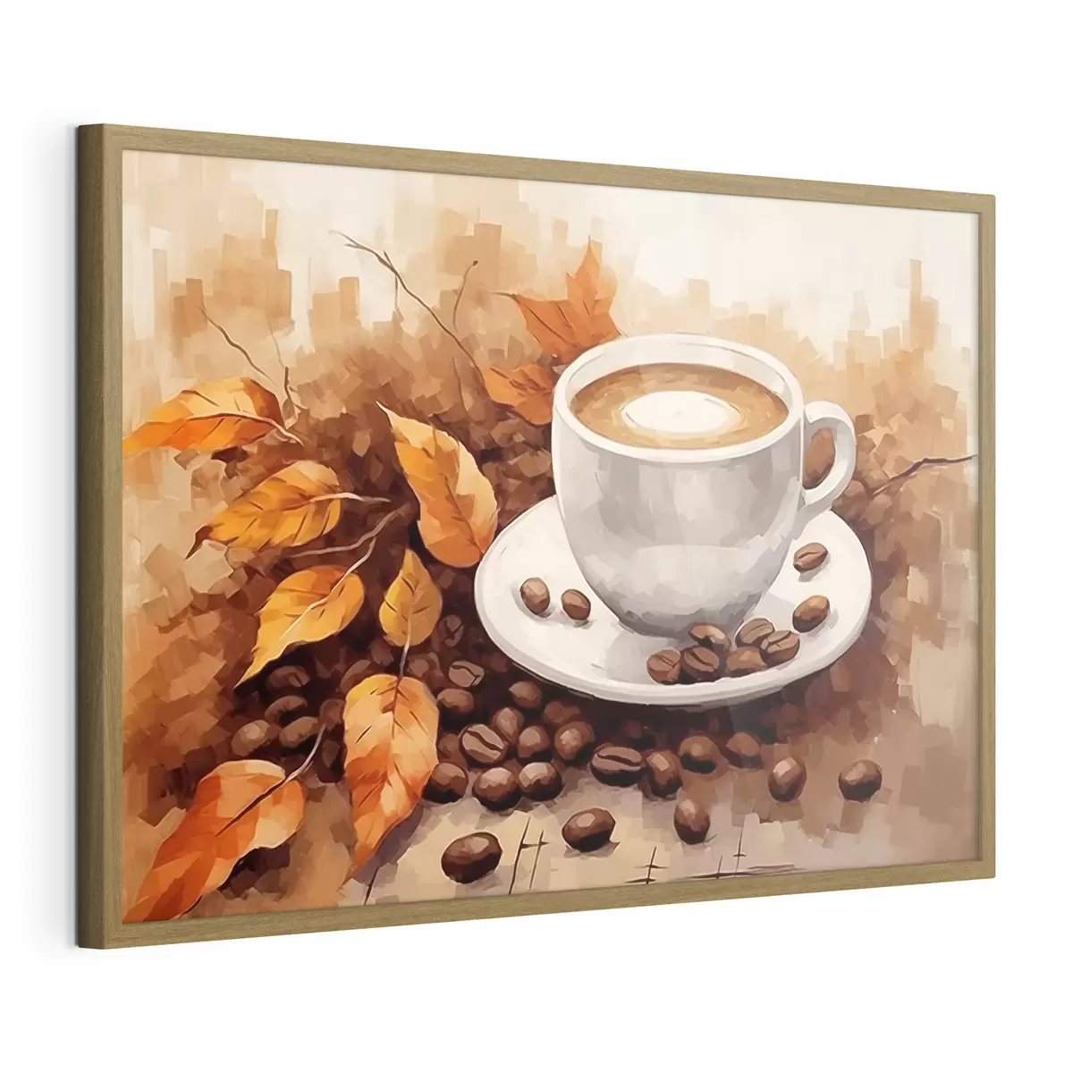 Poster Tasse Kaffee und Kaffeebohnen f44116
