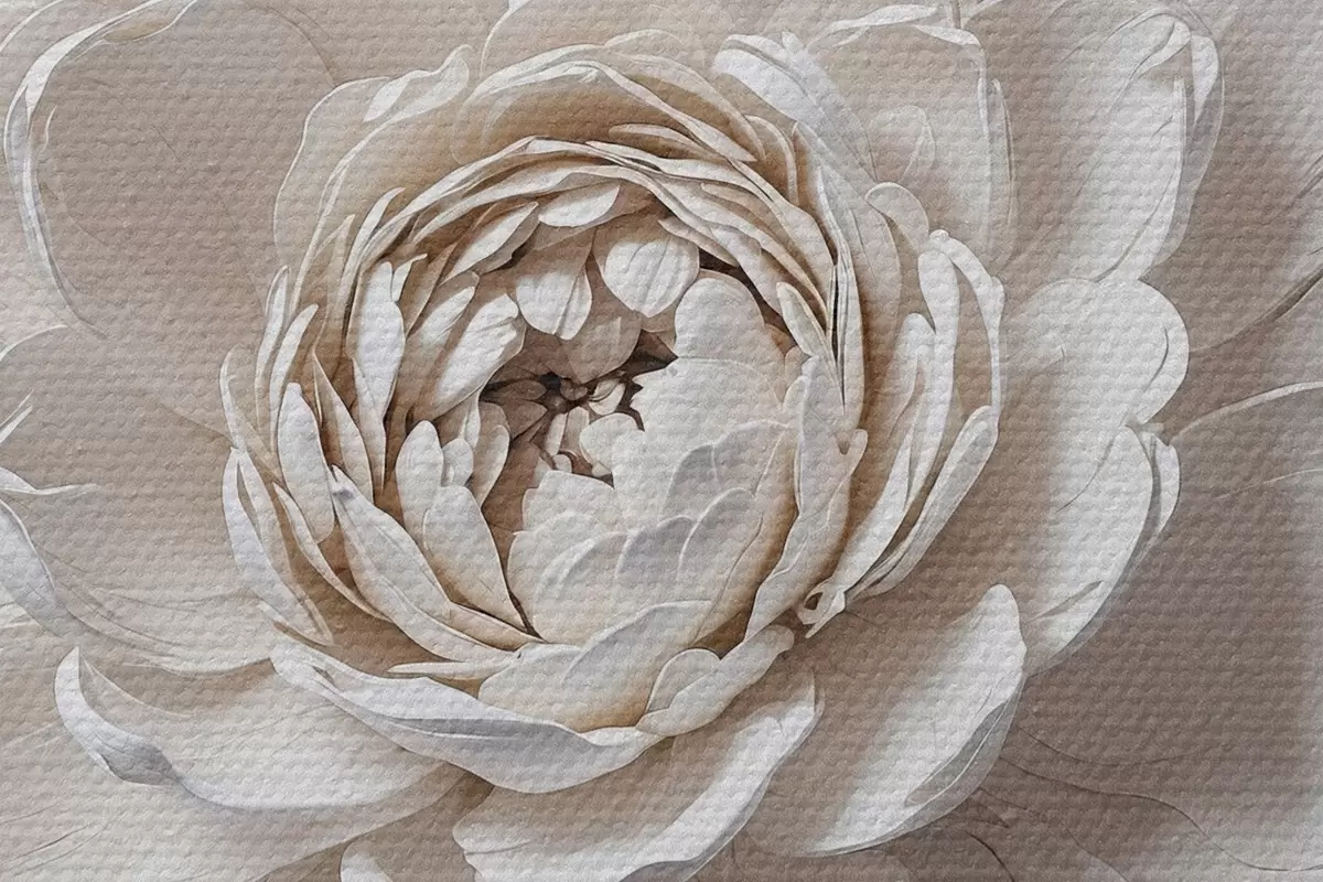 Runde Wandbilder Weiße Blume auf weißem Hintergrund r44089