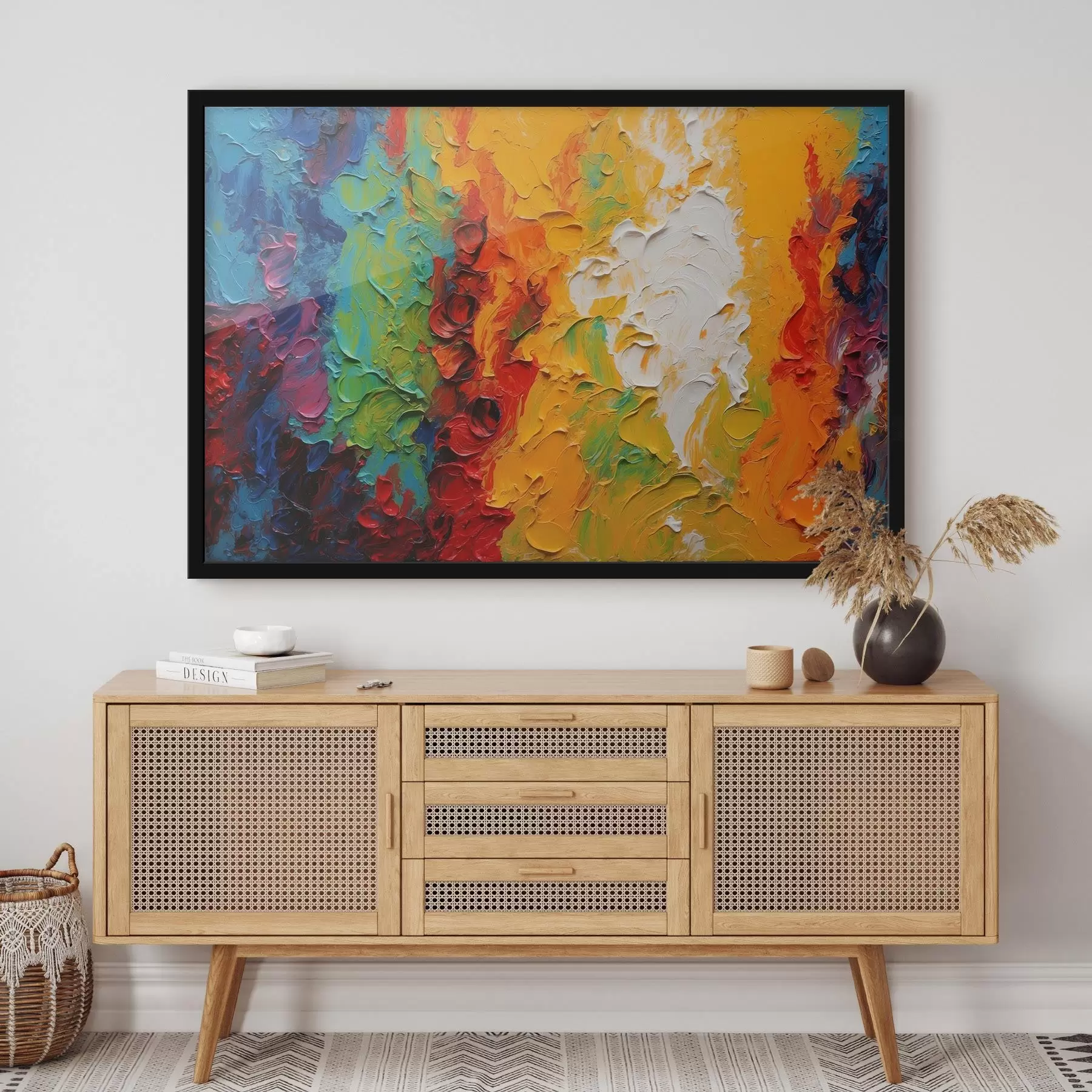 Fototapete Abstraktes Ölgemälde mit Regenbogenfarben f44073