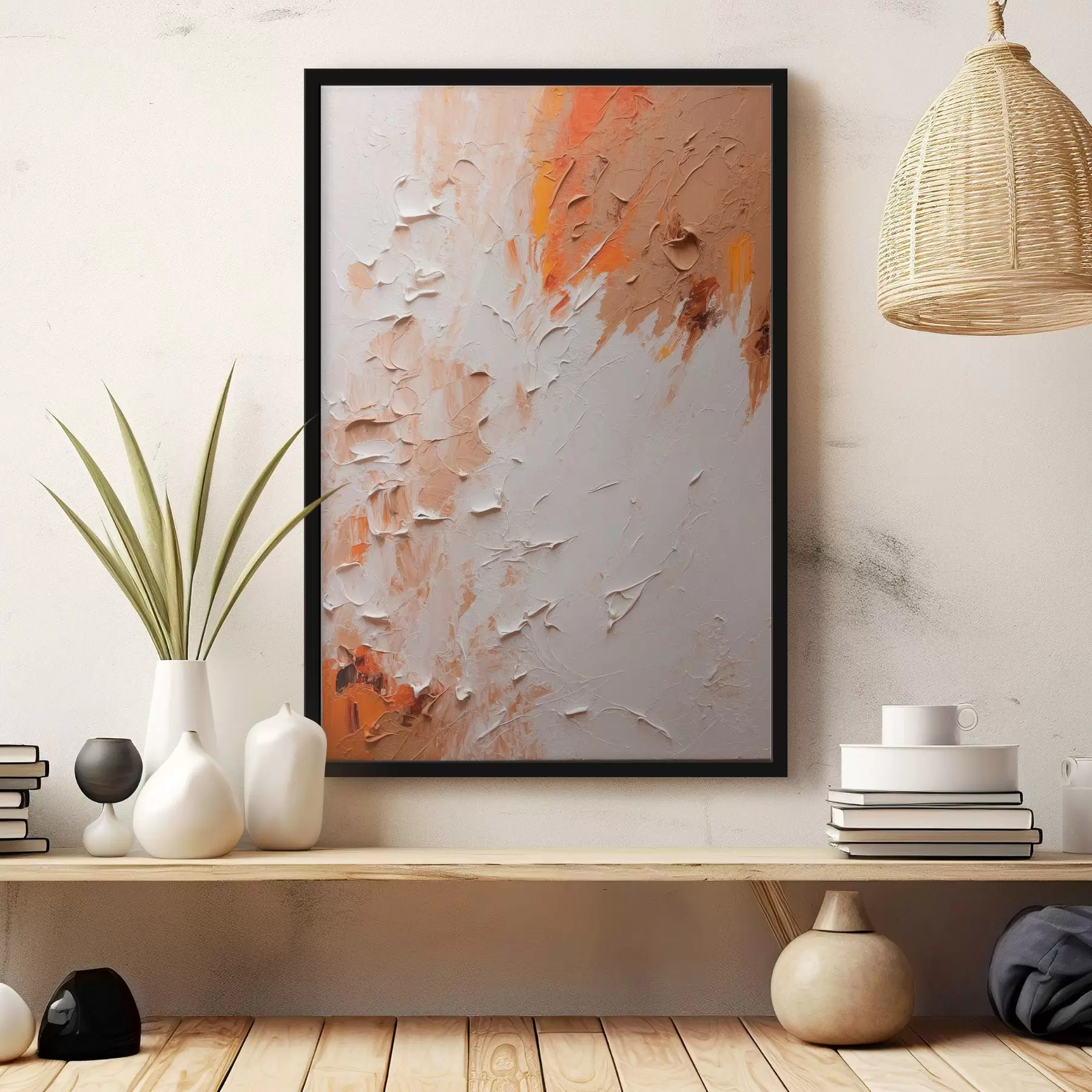 Fototapete Abstraktes Ölgemälde mit weißen und braunen Farben f44076