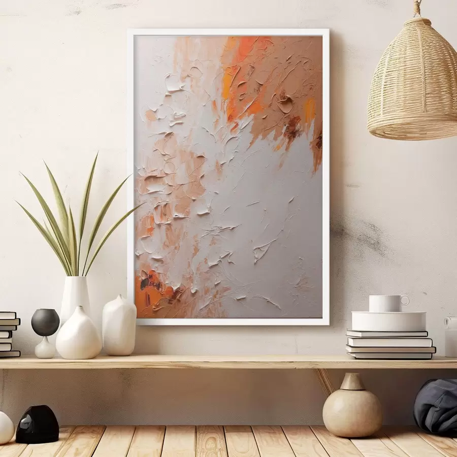 Fototapete Abstraktes Ölgemälde mit weißen und braunen Farben f44076