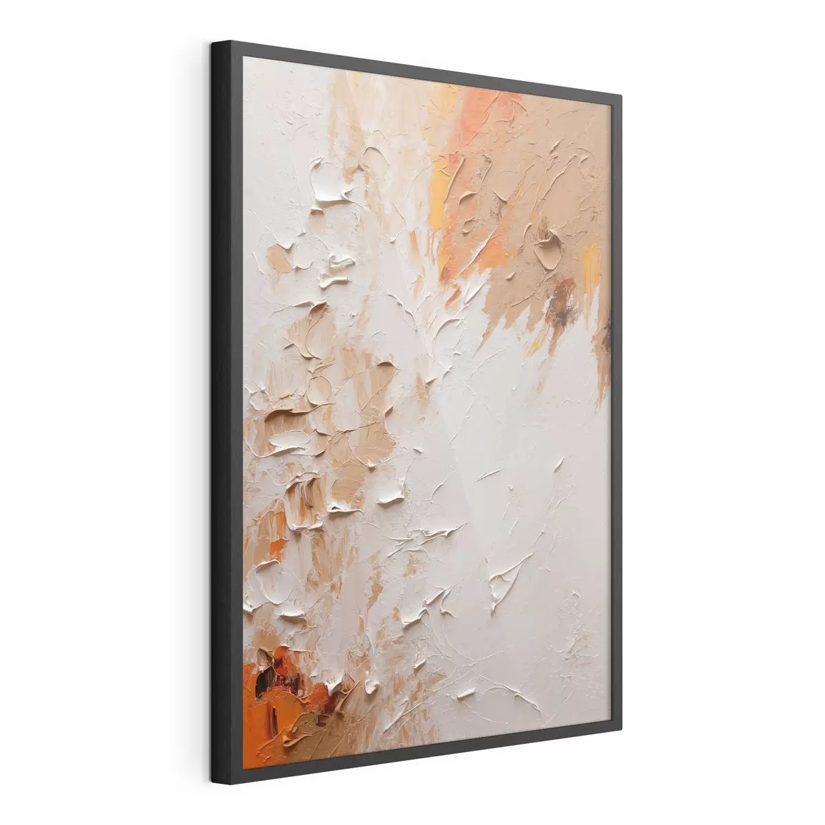 Poster Abstraktes Ölgemälde mit weißen und braunen Farben f44076