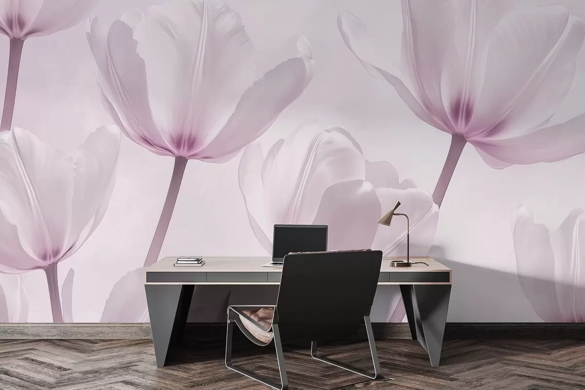 Fototapete Schöne Tulpen, blumig, rosa Farben, Realismus w03877v2