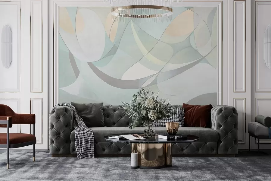 Fototapete Geometrische Abstraktion, gedämpfte natürliche Farben w03878