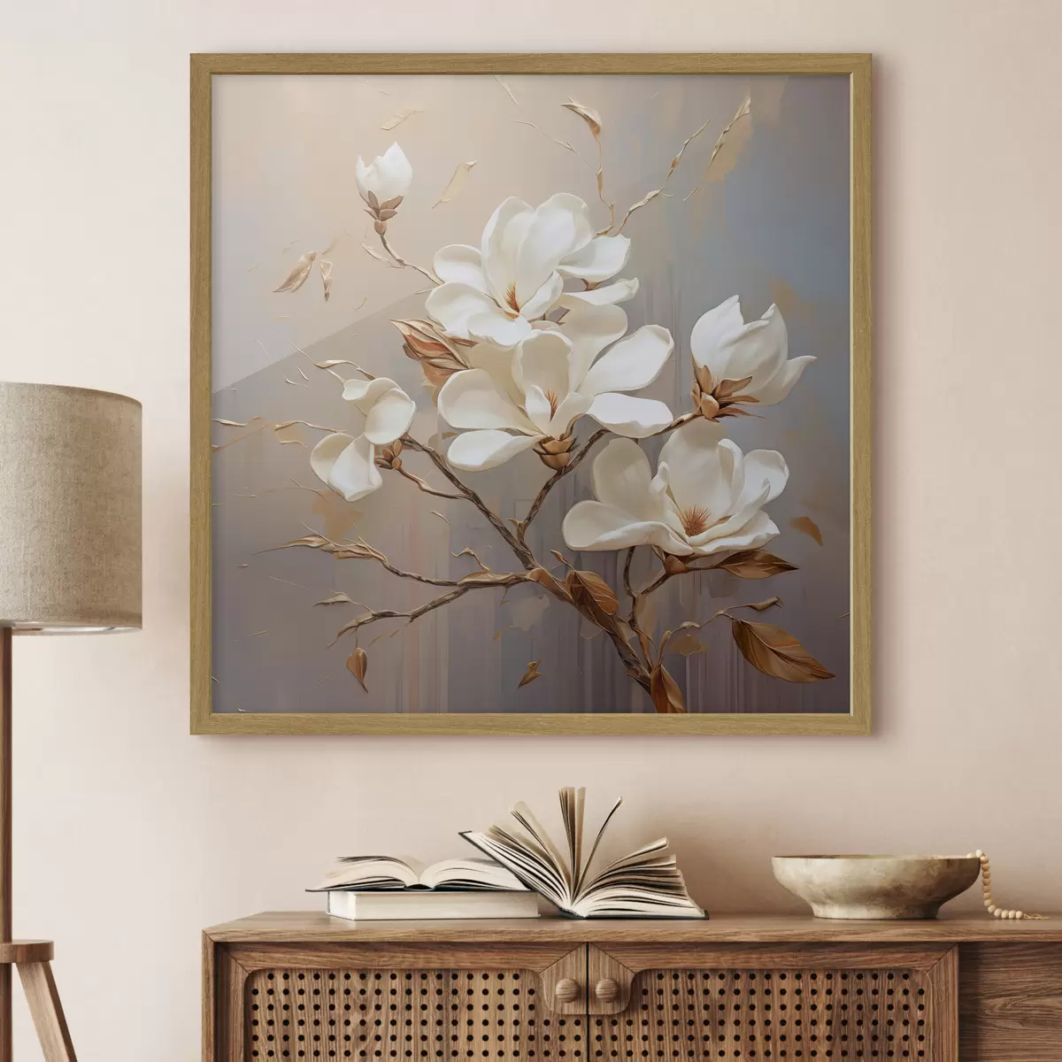 Poster Magnolien in warmen Tönen f43896