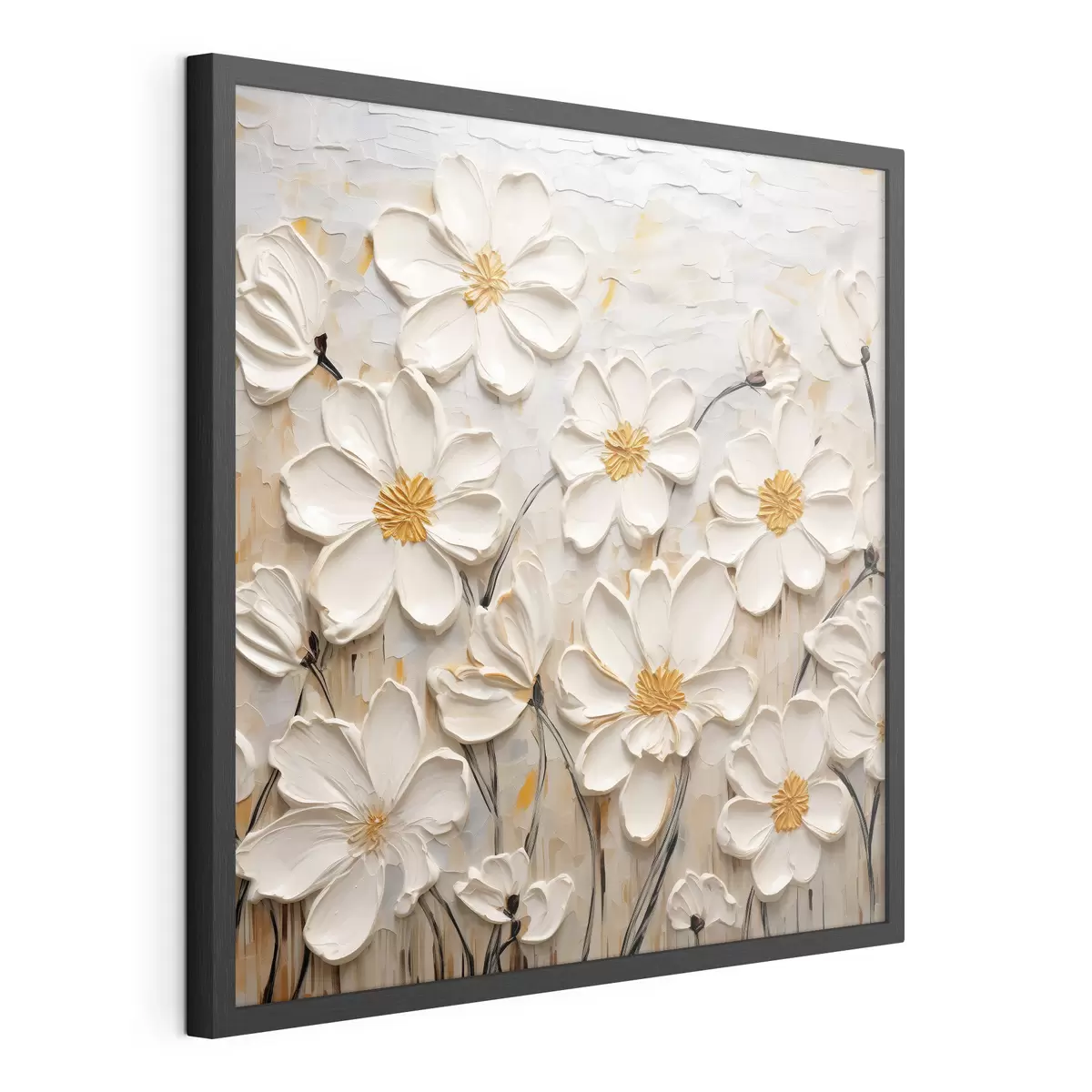 Poster Strukturierte Blumen im Stil der Ölmalerei f43899