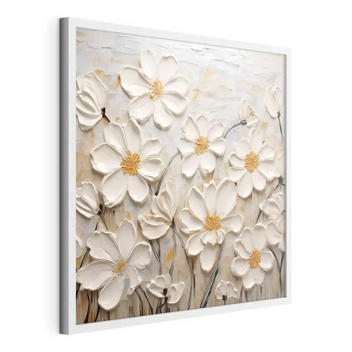 Poster Strukturierte Blumen im Stil der Ölmalerei f43899